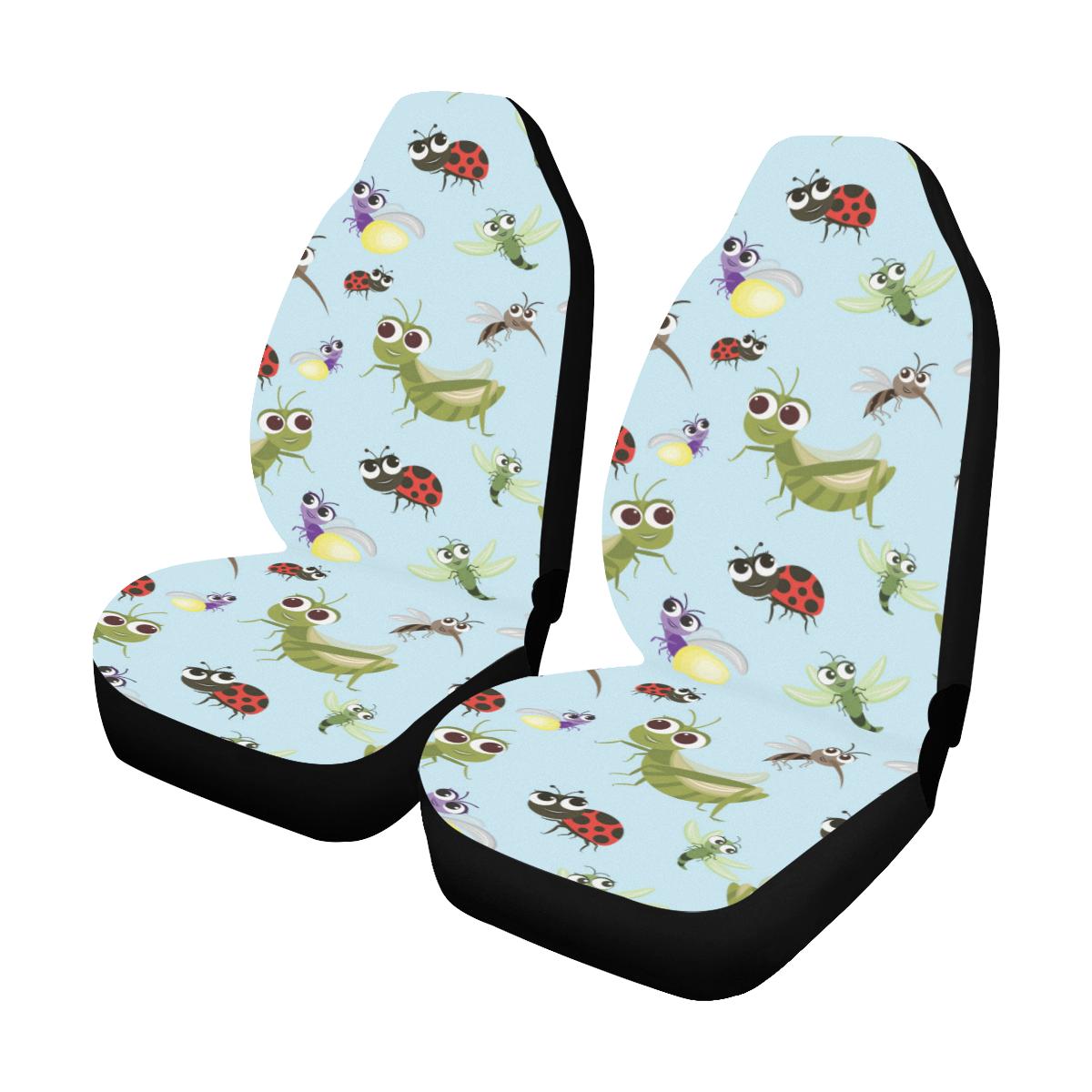 Ladybug Pattern Print Design 01 Car Seat Covers (Set of 2)-JORJUNE.COM