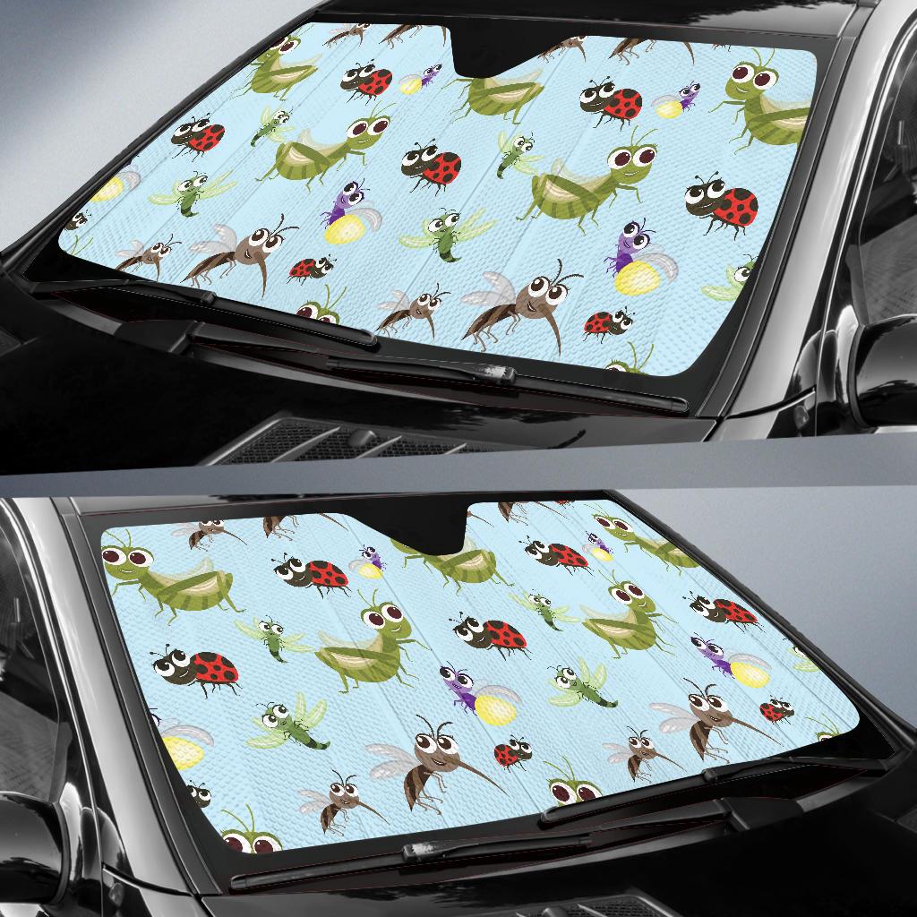 Ladybug Pattern Print Design 01 Car Sun Shades-JORJUNE.COM