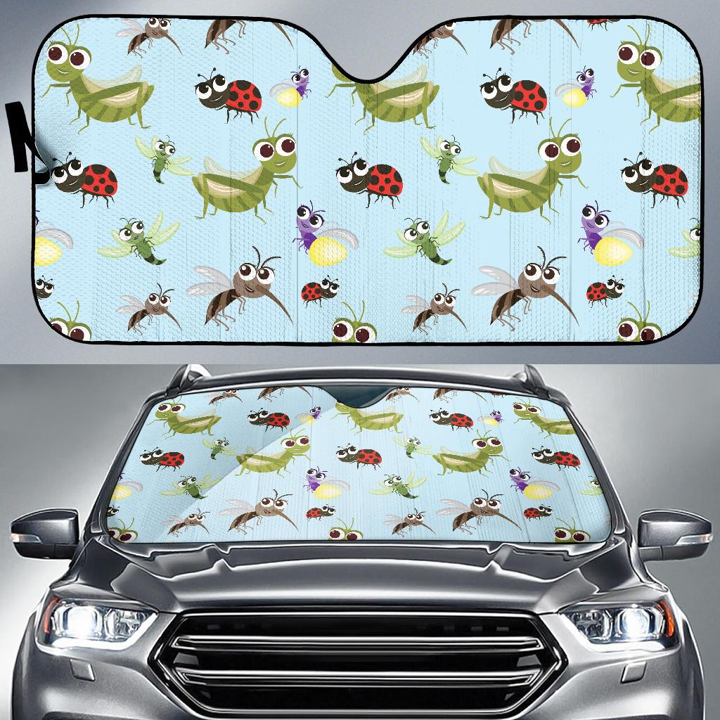 Ladybug Pattern Print Design 01 Car Sun Shades-JORJUNE.COM