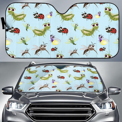 Ladybug Pattern Print Design 01 Car Sun Shades-JORJUNE.COM