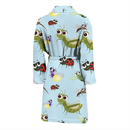 Ladybug Pattern Print Design 01 Men Bathrobe-JORJUNE.COM