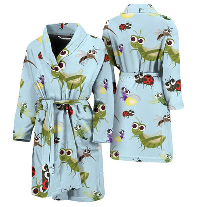 Ladybug Pattern Print Design 01 Men Bathrobe-JORJUNE.COM