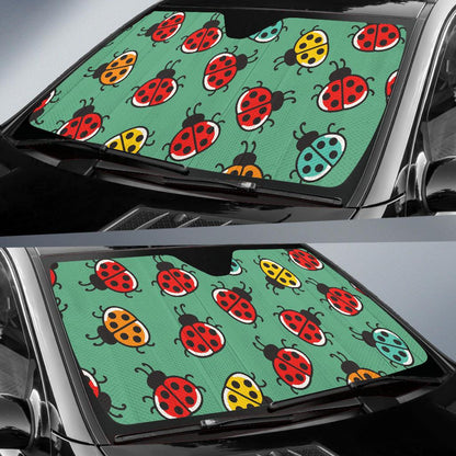 Ladybug Pattern Print Design 02 Car Sun Shades-JORJUNE.COM
