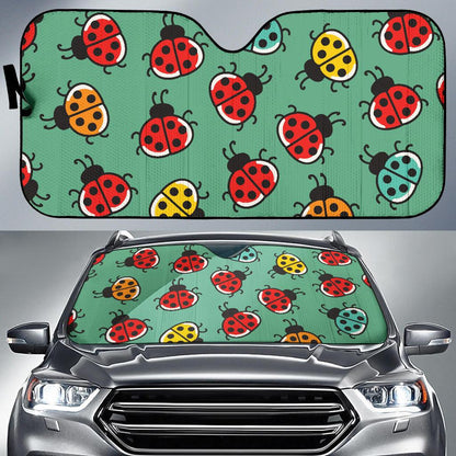 Ladybug Pattern Print Design 02 Car Sun Shades-JORJUNE.COM