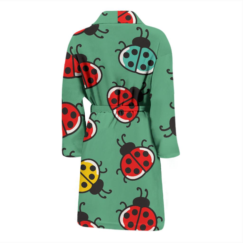 Ladybug Pattern Print Design 02 Men Bathrobe-JORJUNE.COM