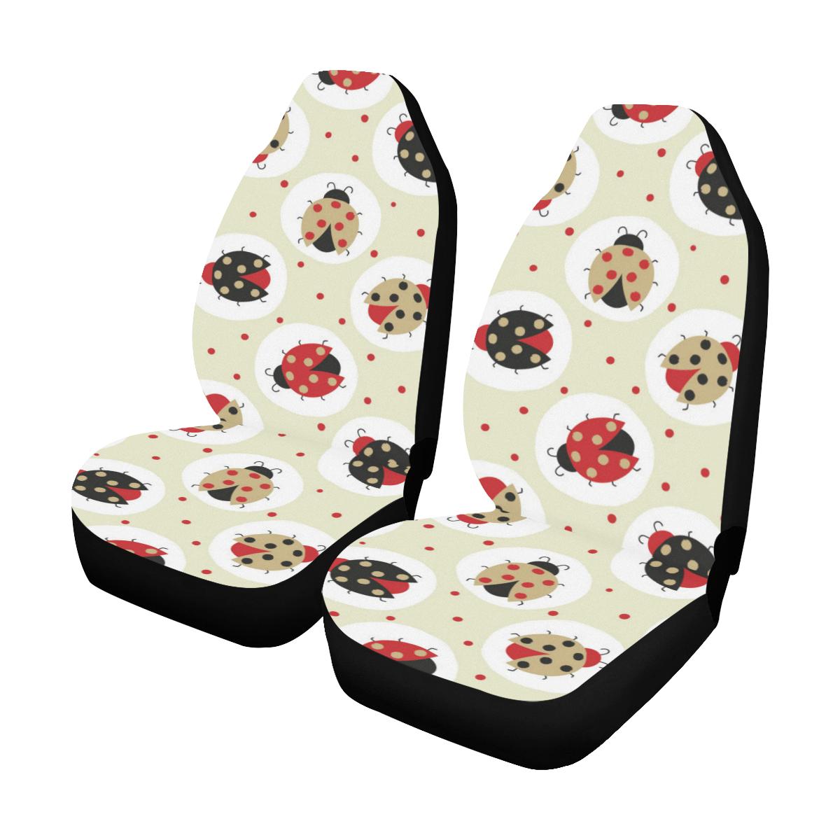 Ladybug Pattern Print Design 03 Car Seat Covers (Set of 2)-JORJUNE.COM