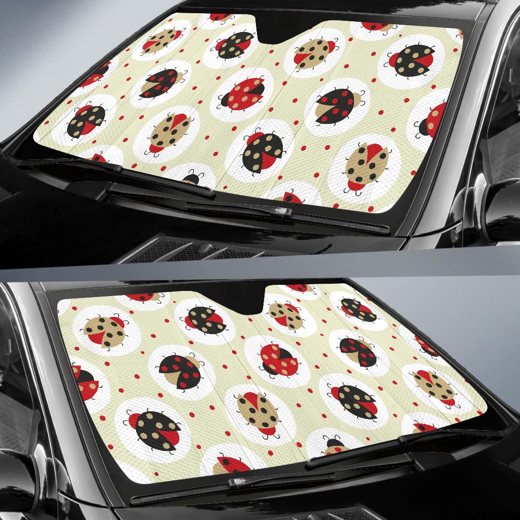 Ladybug Pattern Print Design 03 Car Sun Shades-JORJUNE.COM