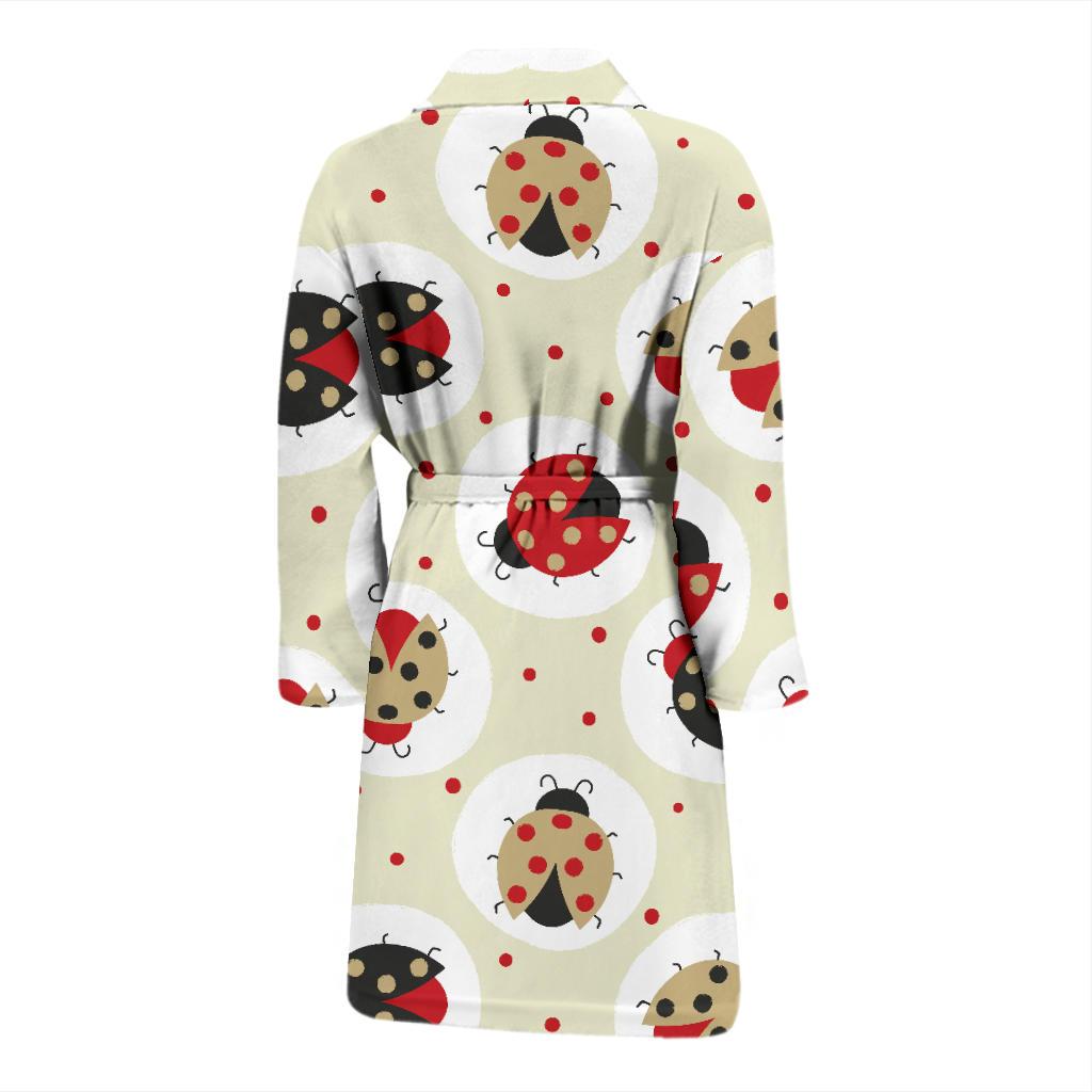 Ladybug Pattern Print Design 03 Men Bathrobe-JORJUNE.COM
