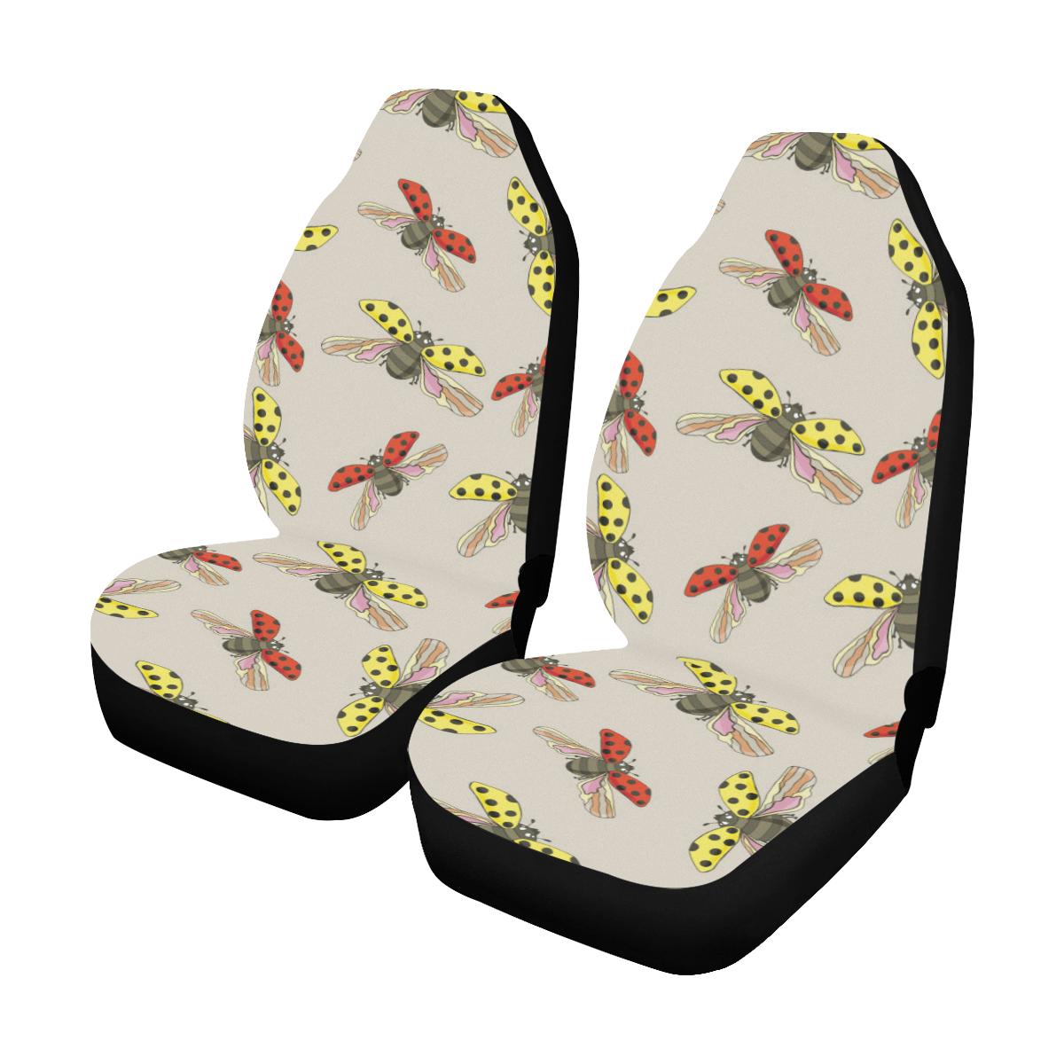 Ladybug Pattern Print Design 04 Car Seat Covers (Set of 2)-JORJUNE.COM