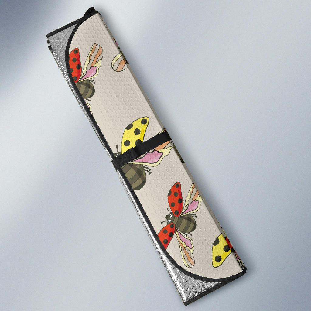Ladybug Pattern Print Design 04 Car Sun Shades-JORJUNE.COM