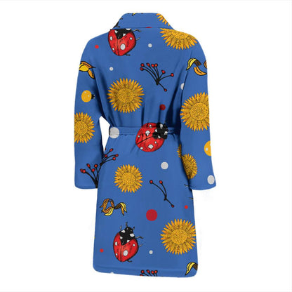 Ladybug Pattern Print Design 05 Men Bathrobe-JORJUNE.COM