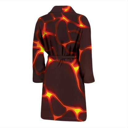 Lava Pattern Print Design 02 Men Bathrobe-JORJUNE.COM