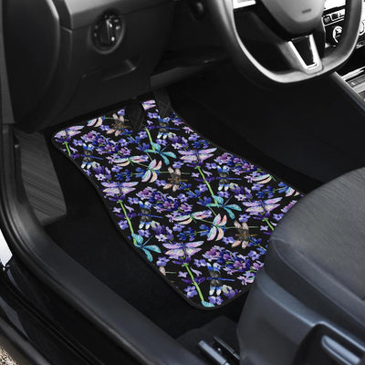 Lavender Dragonfly Pattern Print Design LV03 Car Floor Mats-JorJune.com