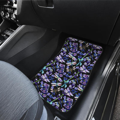 Lavender Dragonfly Pattern Print Design LV03 Car Floor Mats-JorJune.com