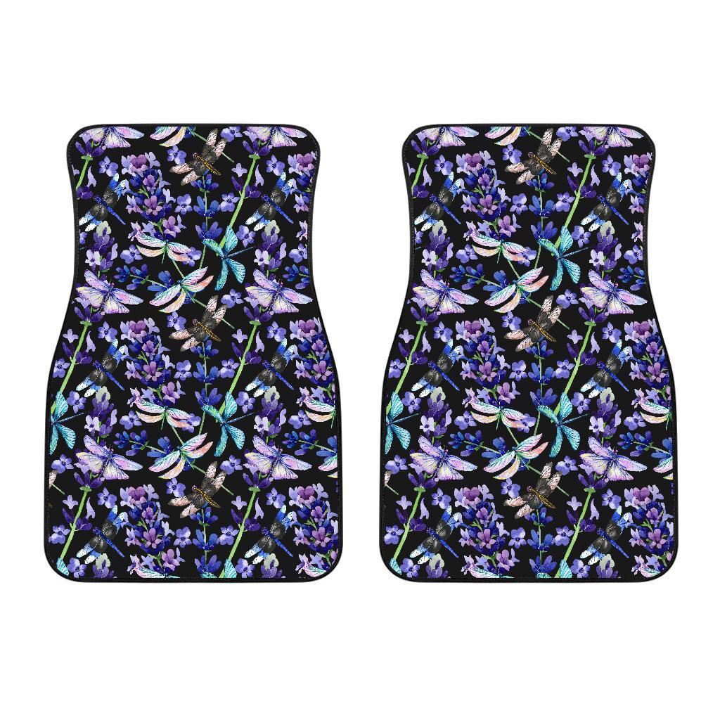 Lavender Dragonfly Pattern Print Design LV03 Car Floor Mats-JorJune.com