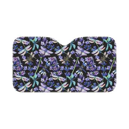 Lavender Dragonfly Pattern Print Design LV03 Car Sun Shade-JorJune