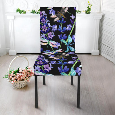 Lavender Dragonfly Pattern Print Design LV03 Dining Chair Slipcover-JORJUNE.COM