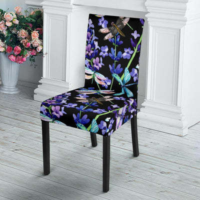 Lavender Dragonfly Pattern Print Design LV03 Dining Chair Slipcover-JORJUNE.COM