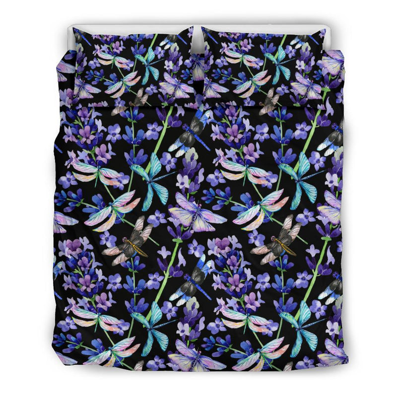 Lavender Dragonfly Pattern Print Design LV03 Duvet Cover Bedding Set-JORJUNE.COM