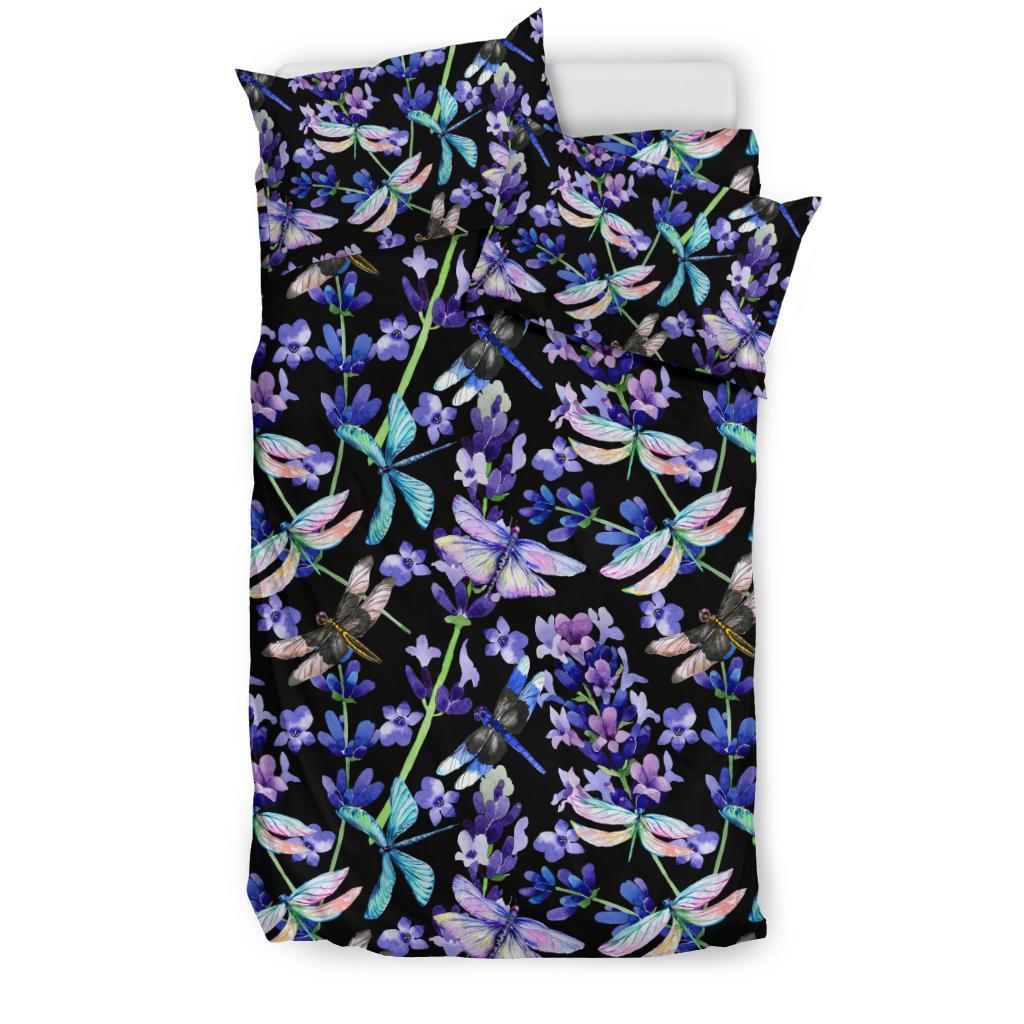 Lavender Dragonfly Pattern Print Design LV03 Duvet Cover Bedding Set-JORJUNE.COM