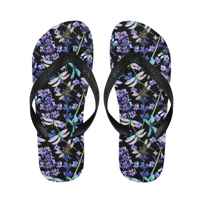 Lavender Dragonfly Pattern Print Design LV03 Flip Flops-JorJune