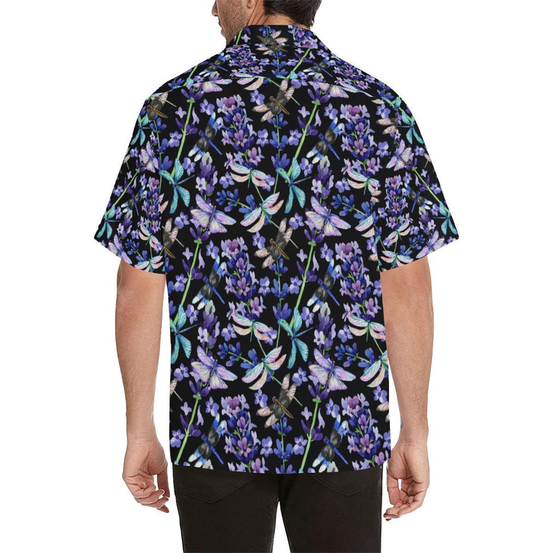 Lavender Dragonfly Pattern Print Design LV03 Men Hawaiian Shirt-JorJune