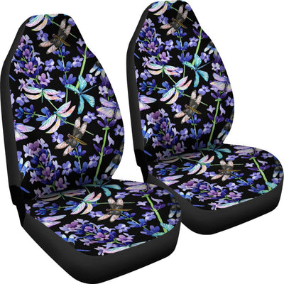 Lavender Dragonfly Pattern Print Design LV03 Universal Fit Car Seat Covers-JorJune