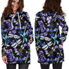 Lavender Dragonfly Pattern Print Design LV03 Women Hoodie Dress