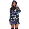 Lavender Dragonfly Pattern Print Design LV03 Women Hoodie Dress