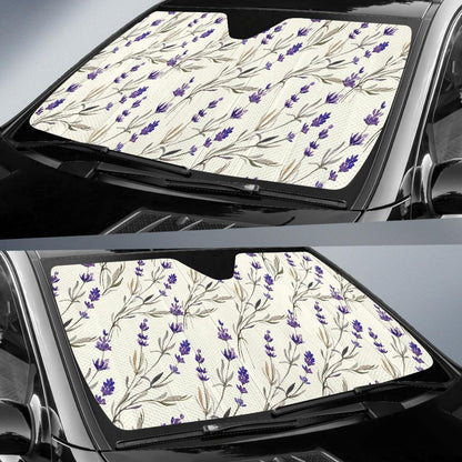 Lavender Pattern Print Design 01 Car Sun Shades-JORJUNE.COM