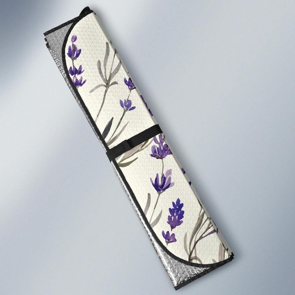 Lavender Pattern Print Design 01 Car Sun Shades-JORJUNE.COM