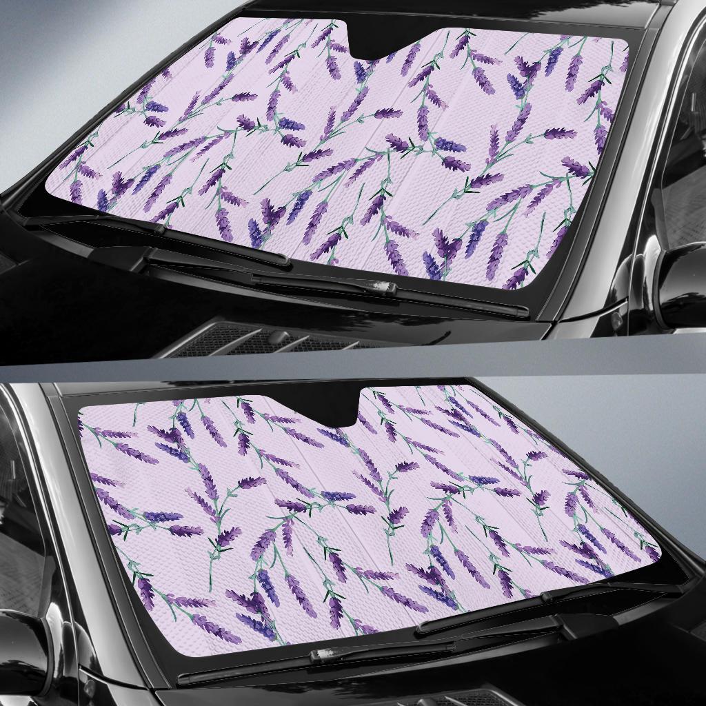 Lavender Pattern Print Design 02 Car Sun Shades-JORJUNE.COM