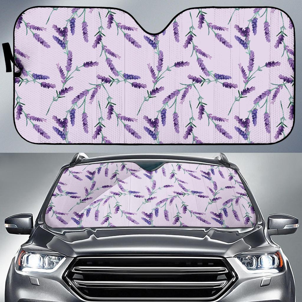 Lavender Pattern Print Design 02 Car Sun Shades-JORJUNE.COM
