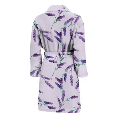 Lavender Pattern Print Design 02 Men Bathrobe-JORJUNE.COM