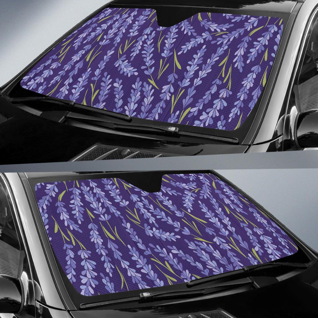 Lavender Pattern Print Design 03 Car Sun Shades-JORJUNE.COM