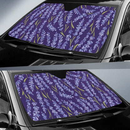 Lavender Pattern Print Design 03 Car Sun Shades-JORJUNE.COM