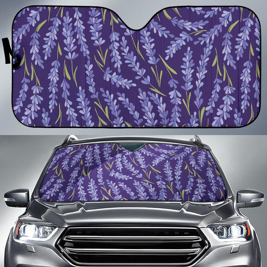Lavender Pattern Print Design 03 Car Sun Shades-JORJUNE.COM