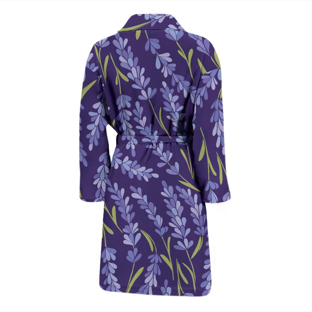 Lavender Pattern Print Design 03 Men Bathrobe-JORJUNE.COM