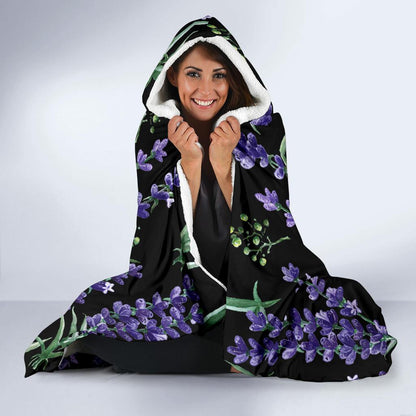Lavender Pattern Print Design LV01 Hooded Blanket-JORJUNE.COM