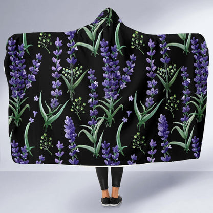 Lavender Pattern Print Design LV01 Hooded Blanket-JORJUNE.COM