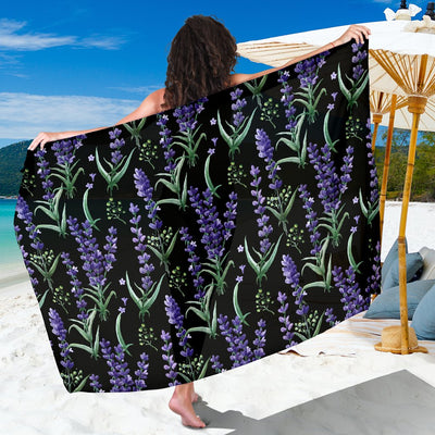 Lavender Pattern Print Design LV01 Sarong Pareo Wrap