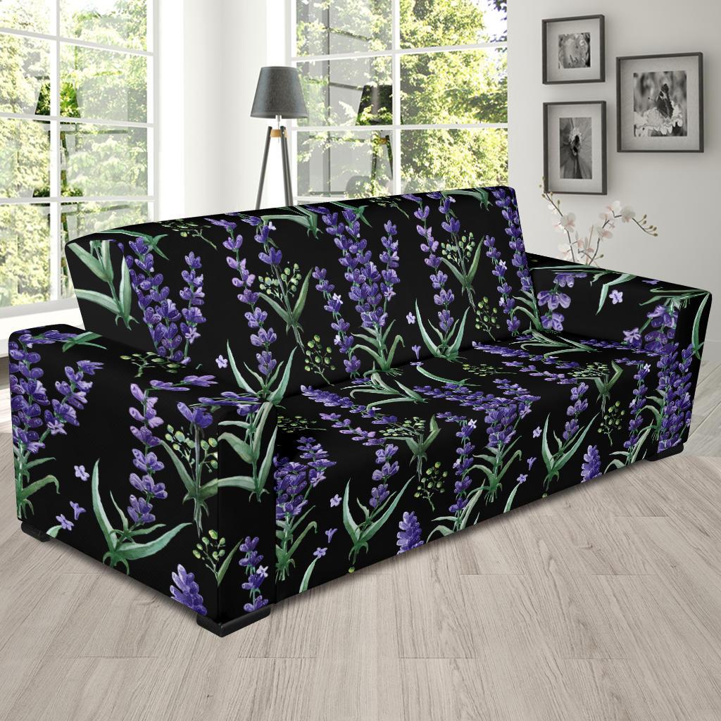 Lavender Pattern Print Design LV01 Sofa Slipcover-JORJUNE.COM
