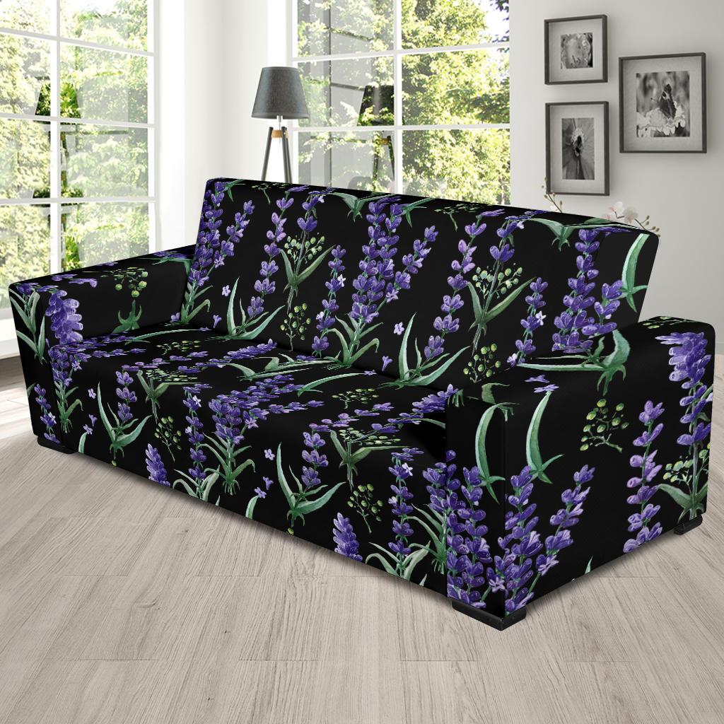 Lavender Pattern Print Design LV01 Sofa Slipcover-JORJUNE.COM