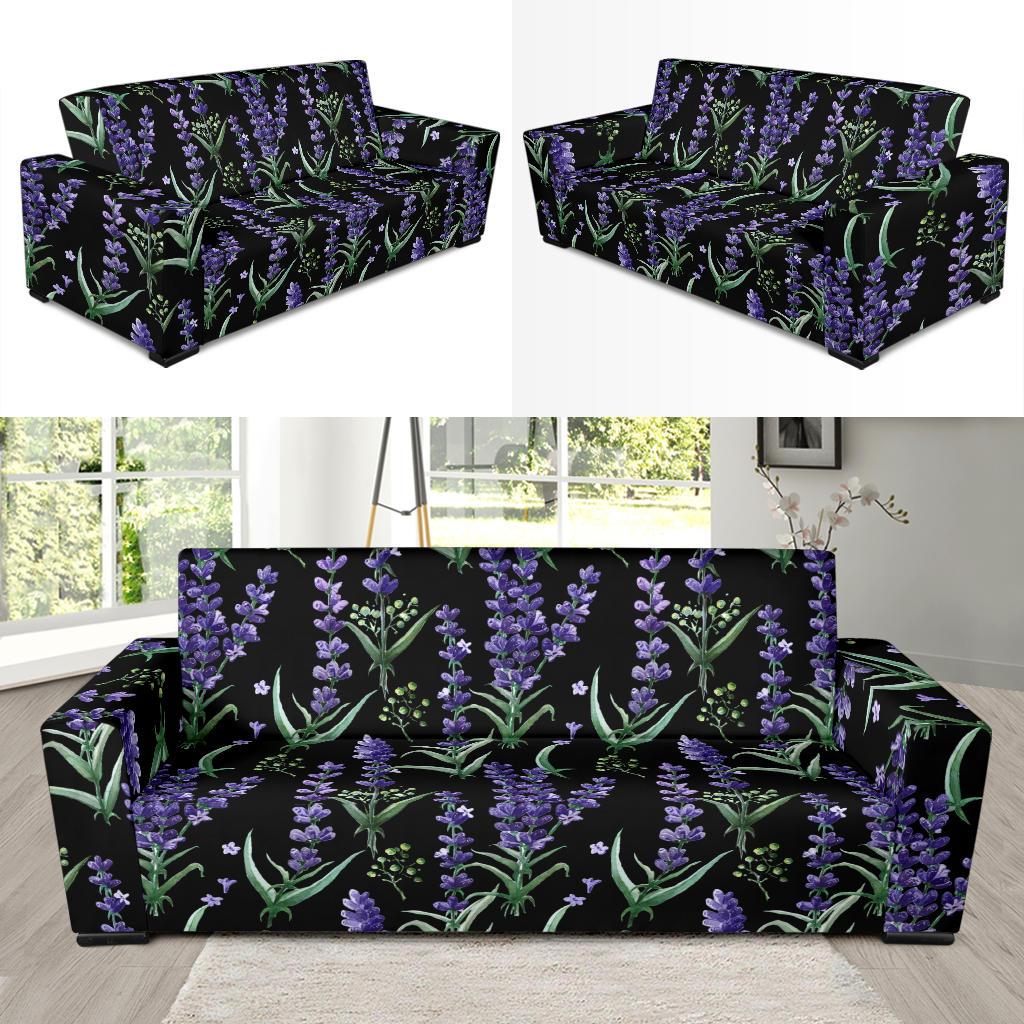 Lavender Pattern Print Design LV01 Sofa Slipcover-JORJUNE.COM