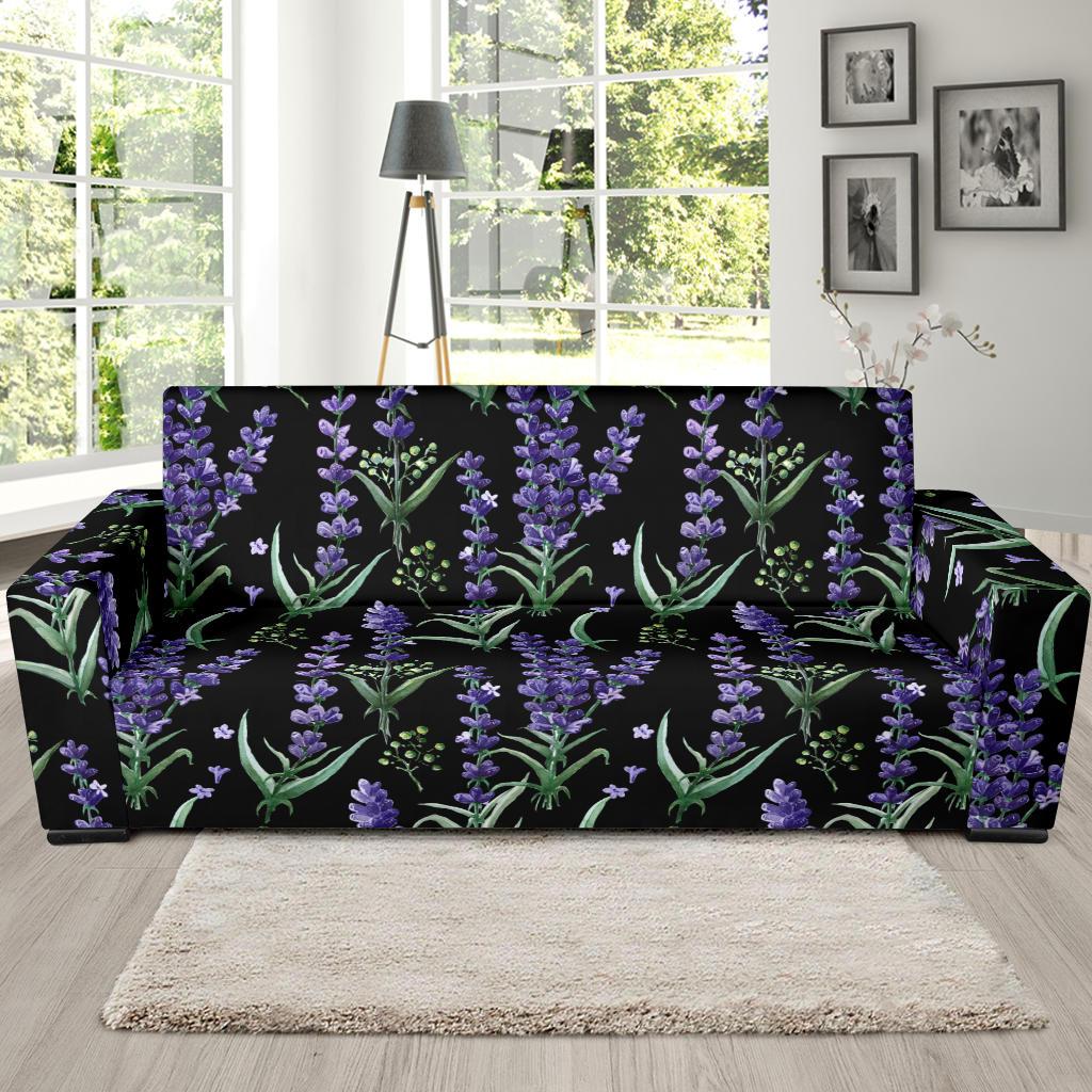 Lavender Pattern Print Design LV01 Sofa Slipcover-JORJUNE.COM