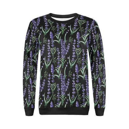 Lavender Pattern Print Design LV01 Women Long Sleeve Sweatshirt-JorJune