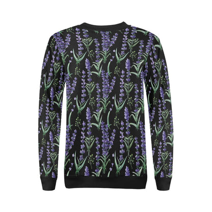 Lavender Pattern Print Design LV01 Women Long Sleeve Sweatshirt-JorJune