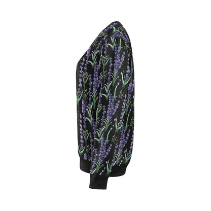 Lavender Pattern Print Design LV01 Women Long Sleeve Sweatshirt-JorJune