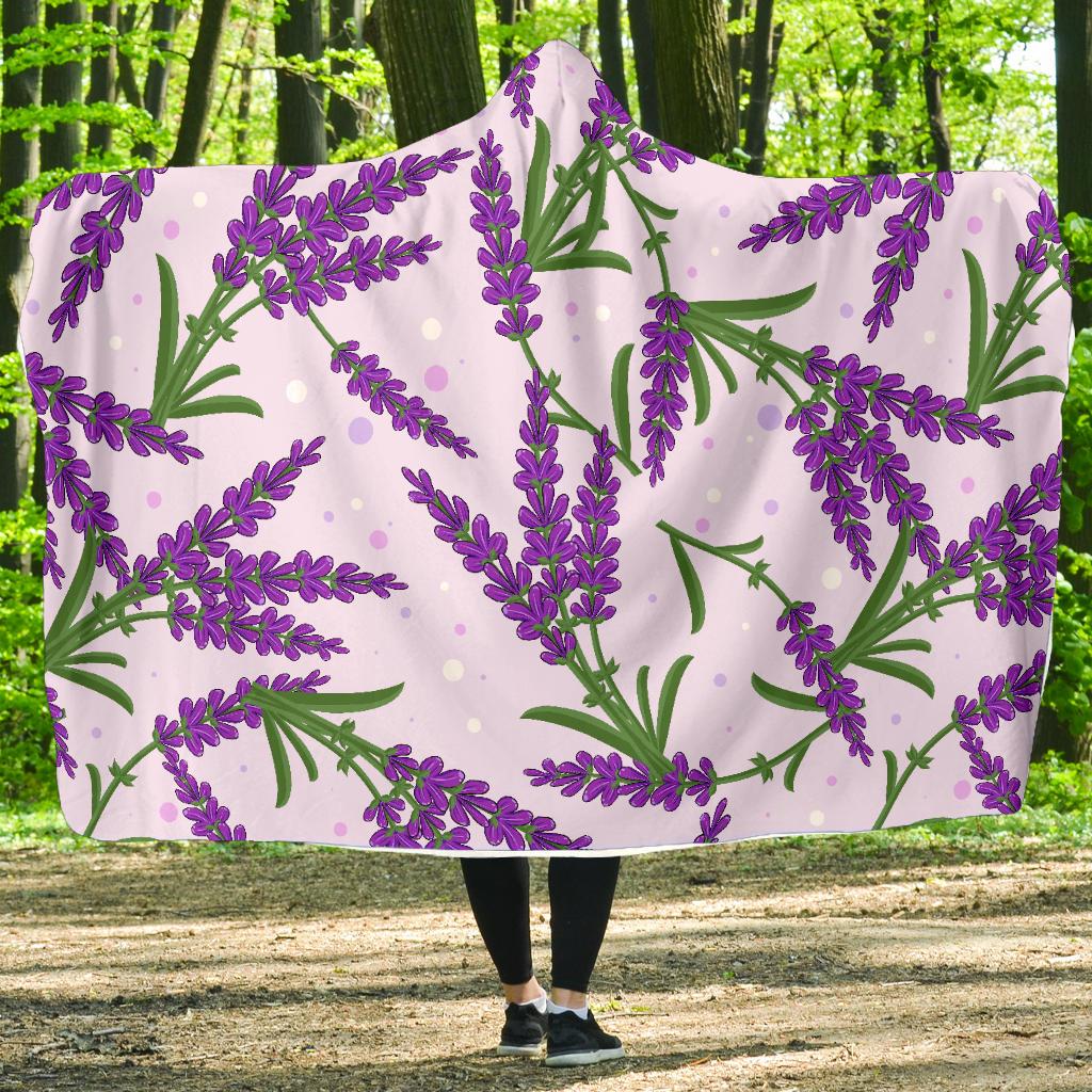 Lavender Pattern Print Design LV02 Hooded Blanket-JORJUNE.COM