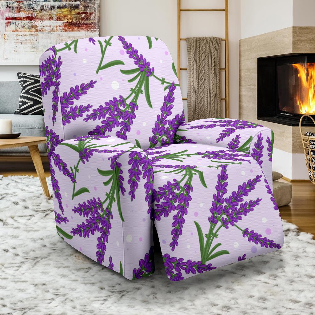 Lavender Pattern Print Design LV02 Recliner Slipcover-JORJUNE.COM